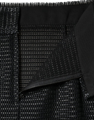 Black viscose high waist pencil skirt by Dolce & Gabbana, tailored fit with a sleek, elegant design.