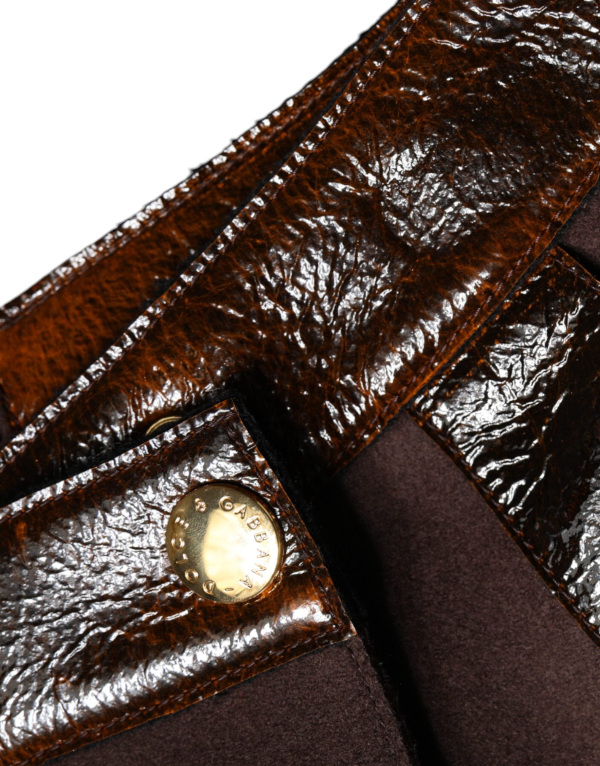 Brown Virgin Wool Mid Waist A-line Mini Skirt by Dolce & Gabbana, showing a stylish wool skirt with a fitted waist and flared hem.