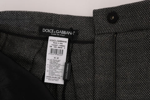 Gray wool high waist mini shorts from Dolce & Gabbana, showcasing tailored fit and stylish design with a high-rise waist.
