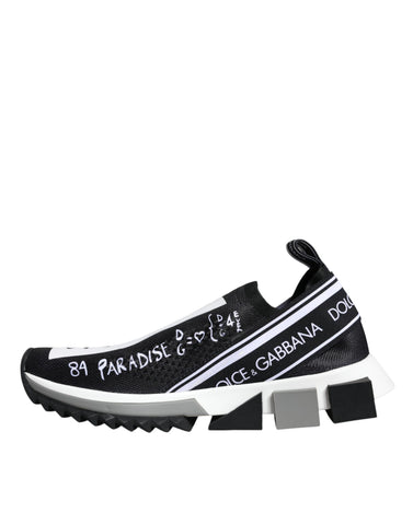 Black and white Dolce & Gabbana Sorrento low top sneakers with stylish design and laces, front view showing casual sneaker details.