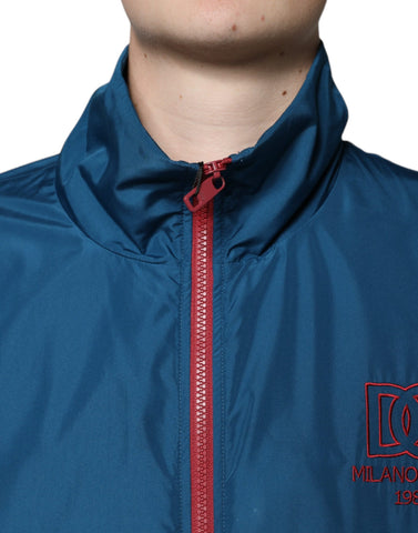 Multicolor polyester full-zip jacket by Dolce & Gabbana with vibrant color blocks and a sleek zipper front.