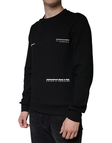 Black Dolce & Gabbana crewneck sweatshirt with logo print, featuring a comfortable fit and casual style.