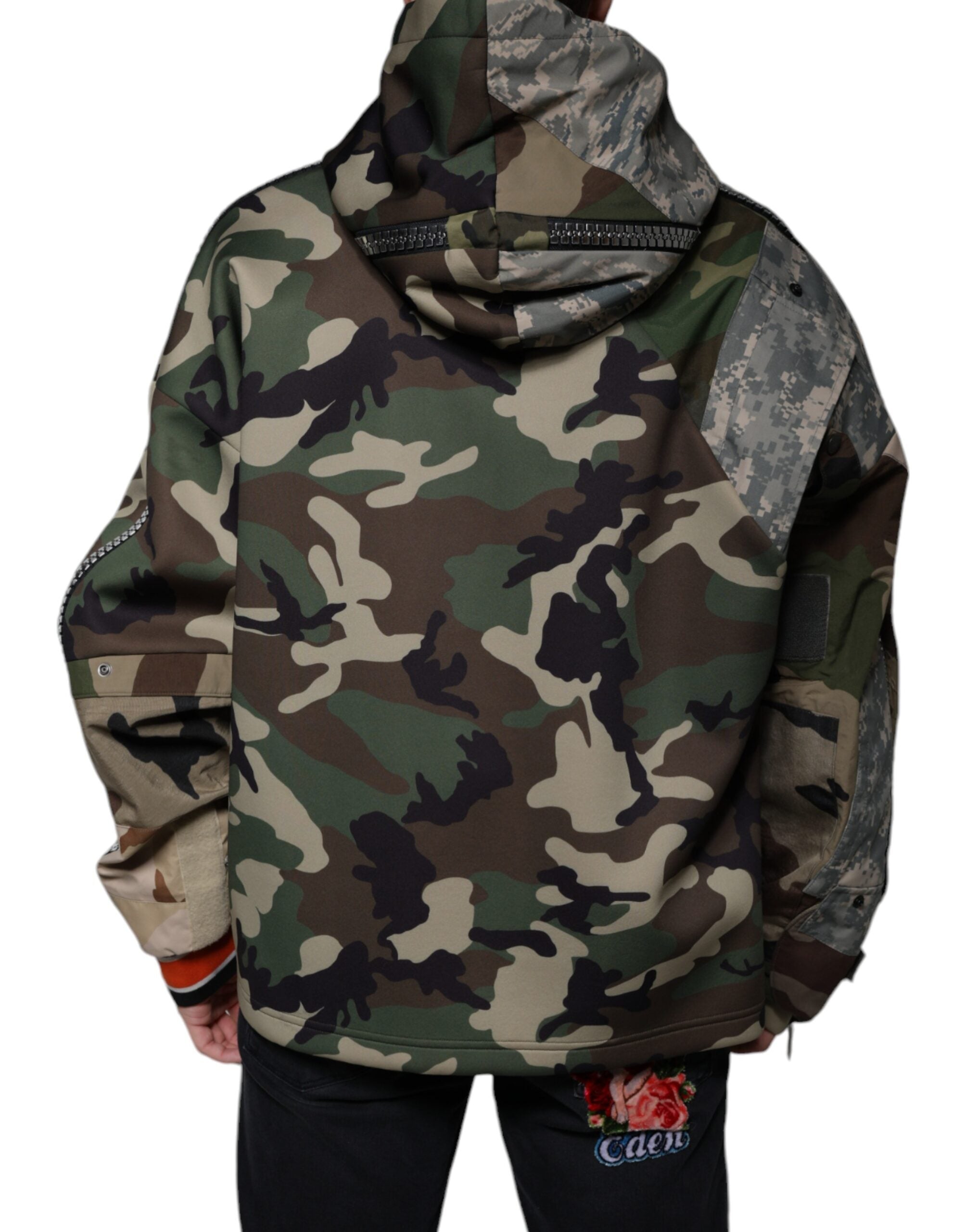 Multicolor camouflage hooded sweatshirt by Dolce & Gabbana, featuring a cozy fit and bold camouflage pattern.