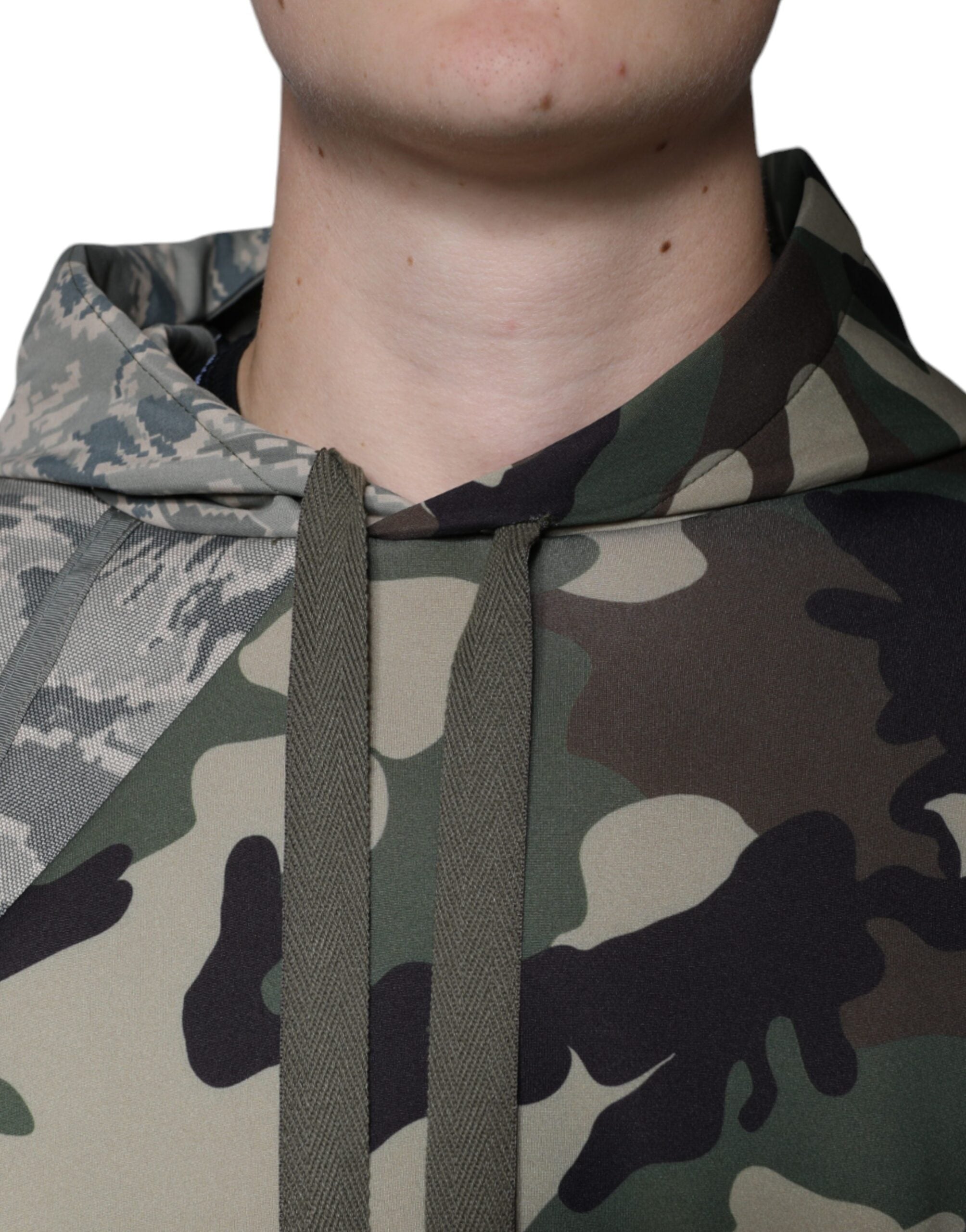 Multicolor camouflage hooded sweatshirt by Dolce & Gabbana, featuring a cozy fit and vibrant pattern.