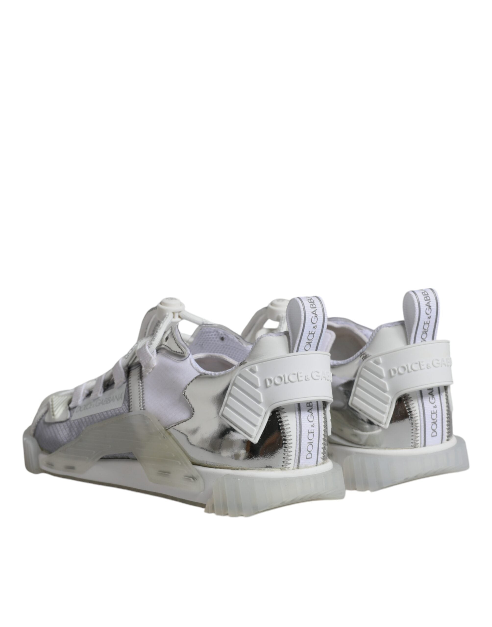 White silver low-top NS1 sneakers by Dolce & Gabbana, featuring sleek design and casual sneaker style.