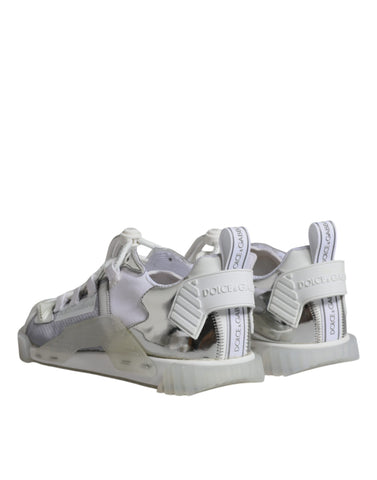 White silver low-top NS1 sneakers by Dolce & Gabbana, featuring sleek design and casual sneaker style.