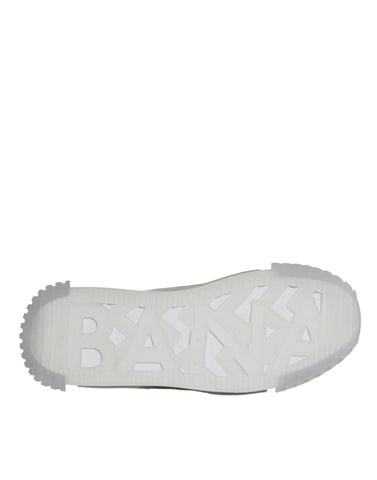 White silver Dolce & Gabbana NS1 low-top sneakers with sleek design and lace-up closure.