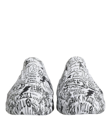 White and black graffiti-style Daymaster sneakers by Dolce & Gabbana with bold design and casual sneaker silhouette.
