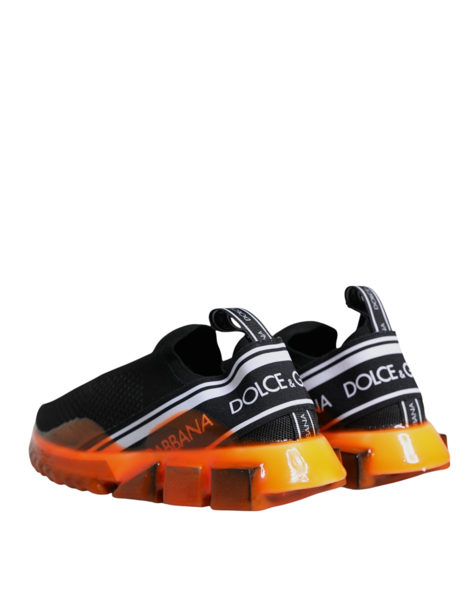 Dolce & Gabbana black and orange Sorrento slip-on sneakers with stylish design and comfortable fit.