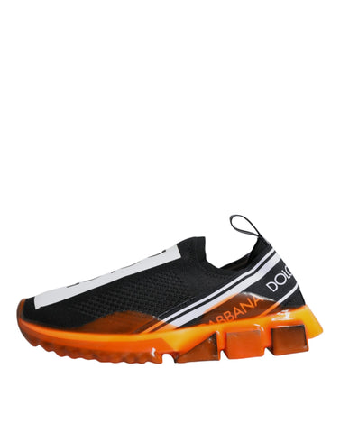 Dolce & Gabbana black and orange Sorrento slip-on sneakers with stylish design and comfortable fit.