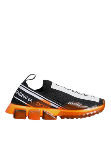 Dolce & Gabbana black and orange Sorrento slip-on sneakers with stylish design and comfortable fit.
