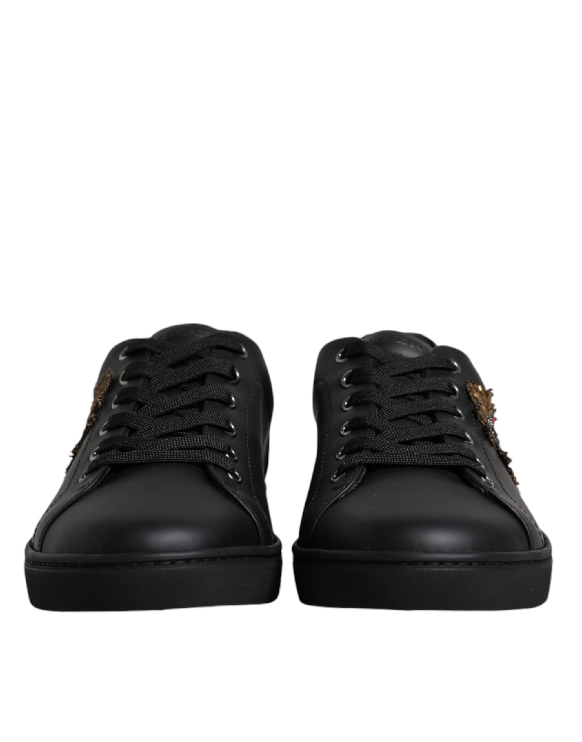 Black London Sacred Heart men's sneakers by Dolce & Gabbana featuring stylish design and logo details.