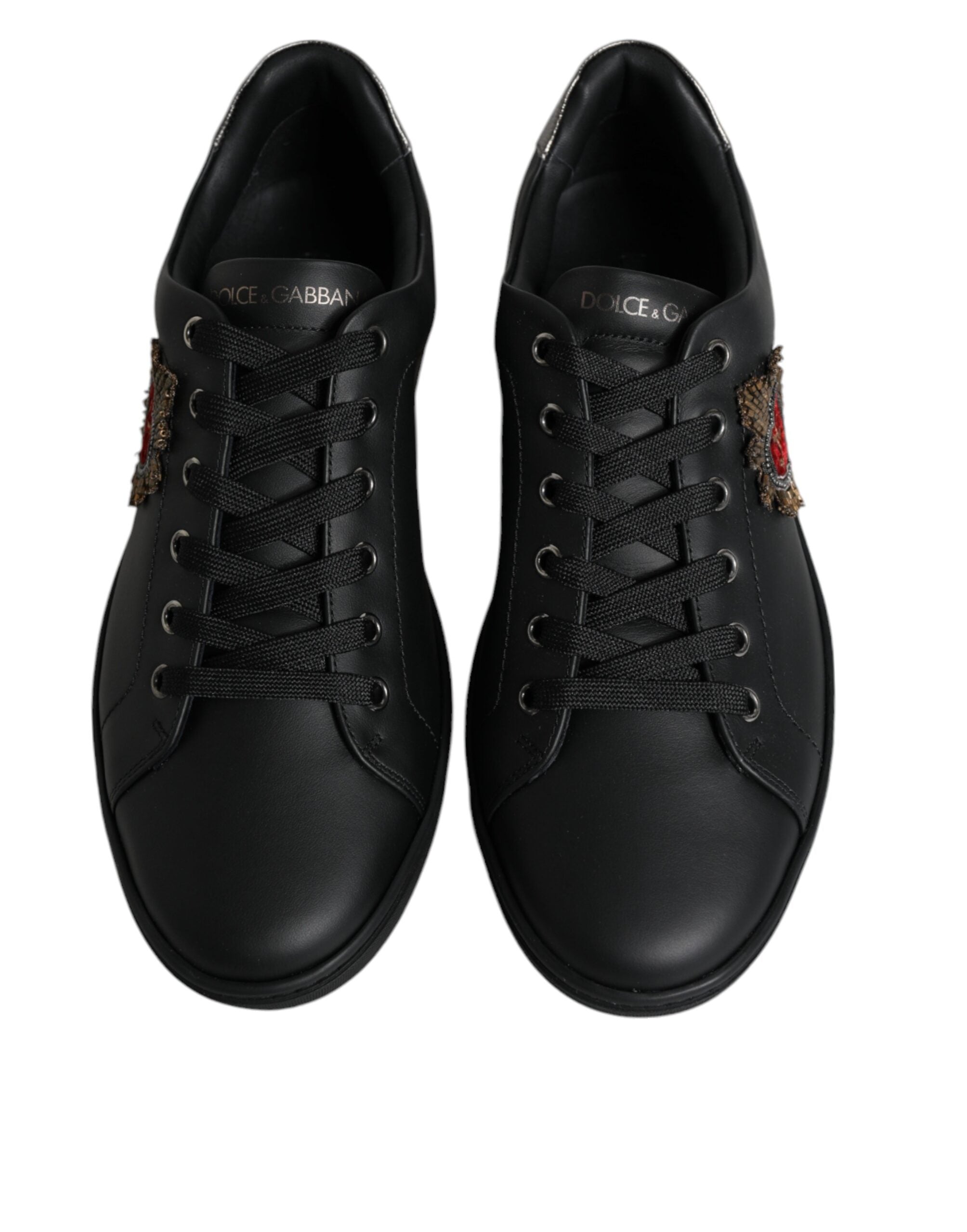 Black London Sacred Heart men’s sneakers by Dolce & Gabbana, featuring stylish design and branding details.