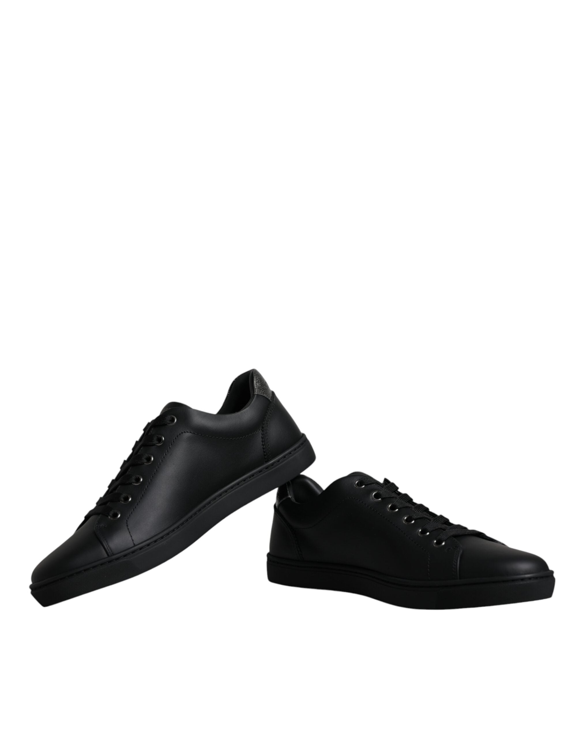 Black London Sacred Heart men's sneakers by Dolce & Gabbana featuring detailed Sacred Heart design and stylish athletic shoe style.