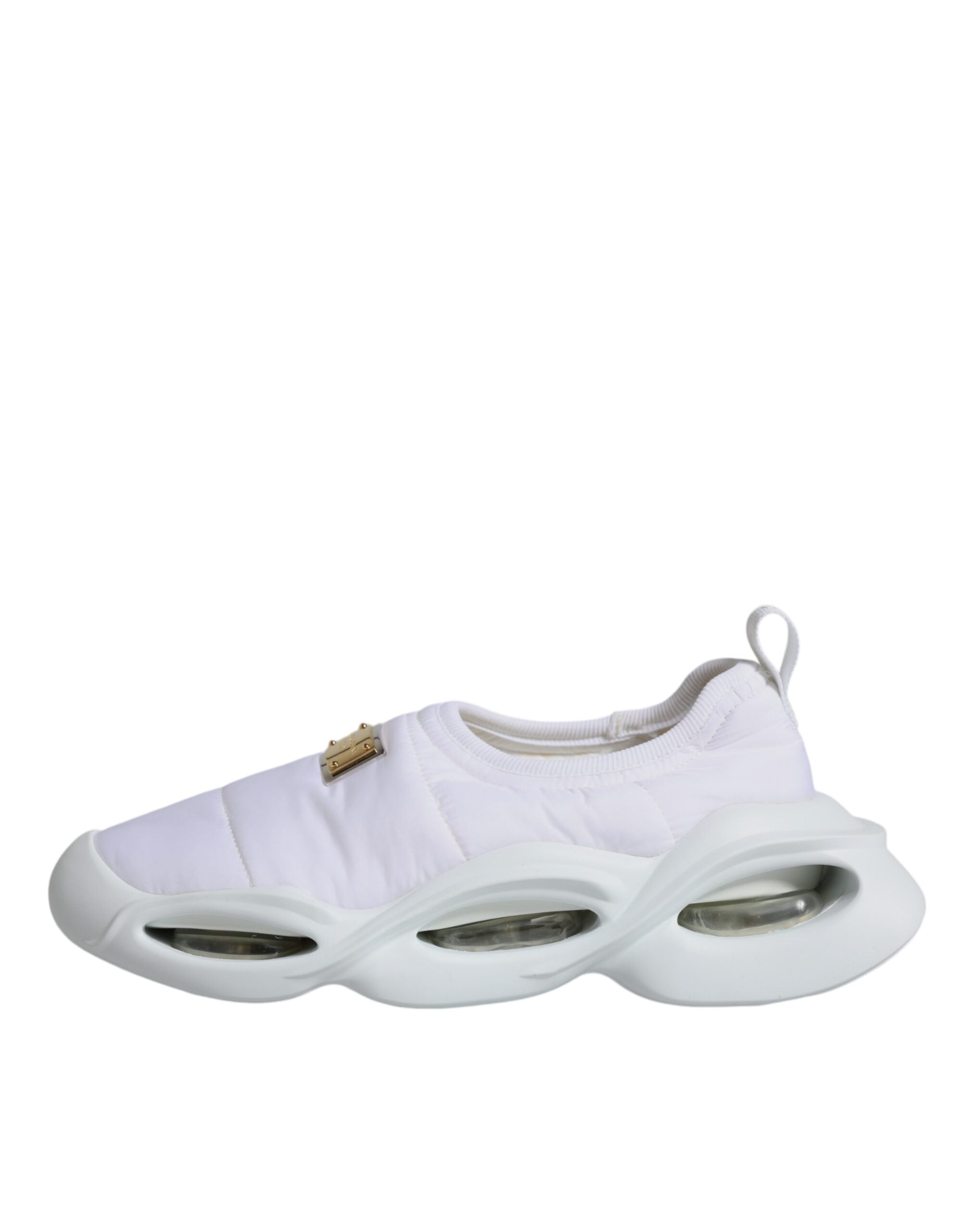 White padded fabric low top sneakers by Dolce & Gabbana with a sleek, minimalist design and comfortable fit.