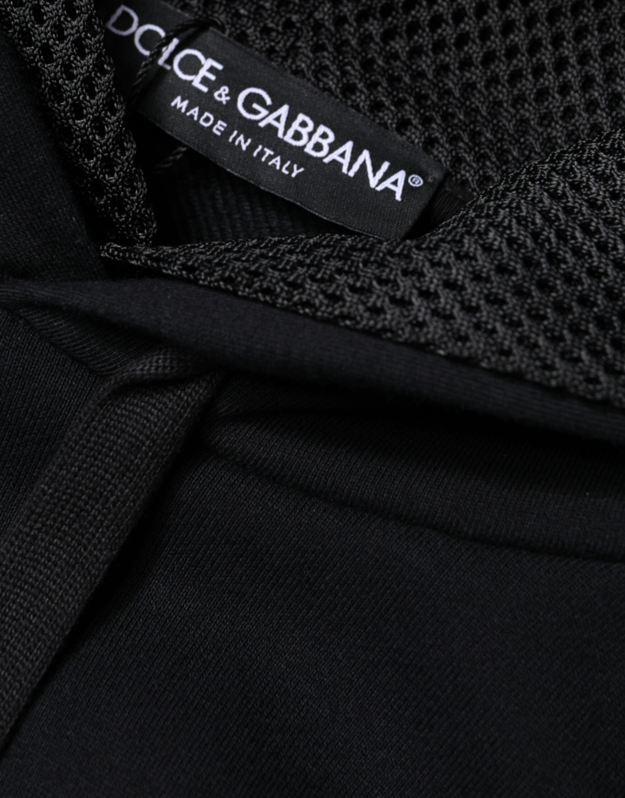 Black hooded pullover sweatshirt for men by Dolce & Gabbana, featuring a comfortable fit and casual style.