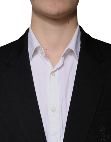Black Wool Single Breasted Formal Blazer