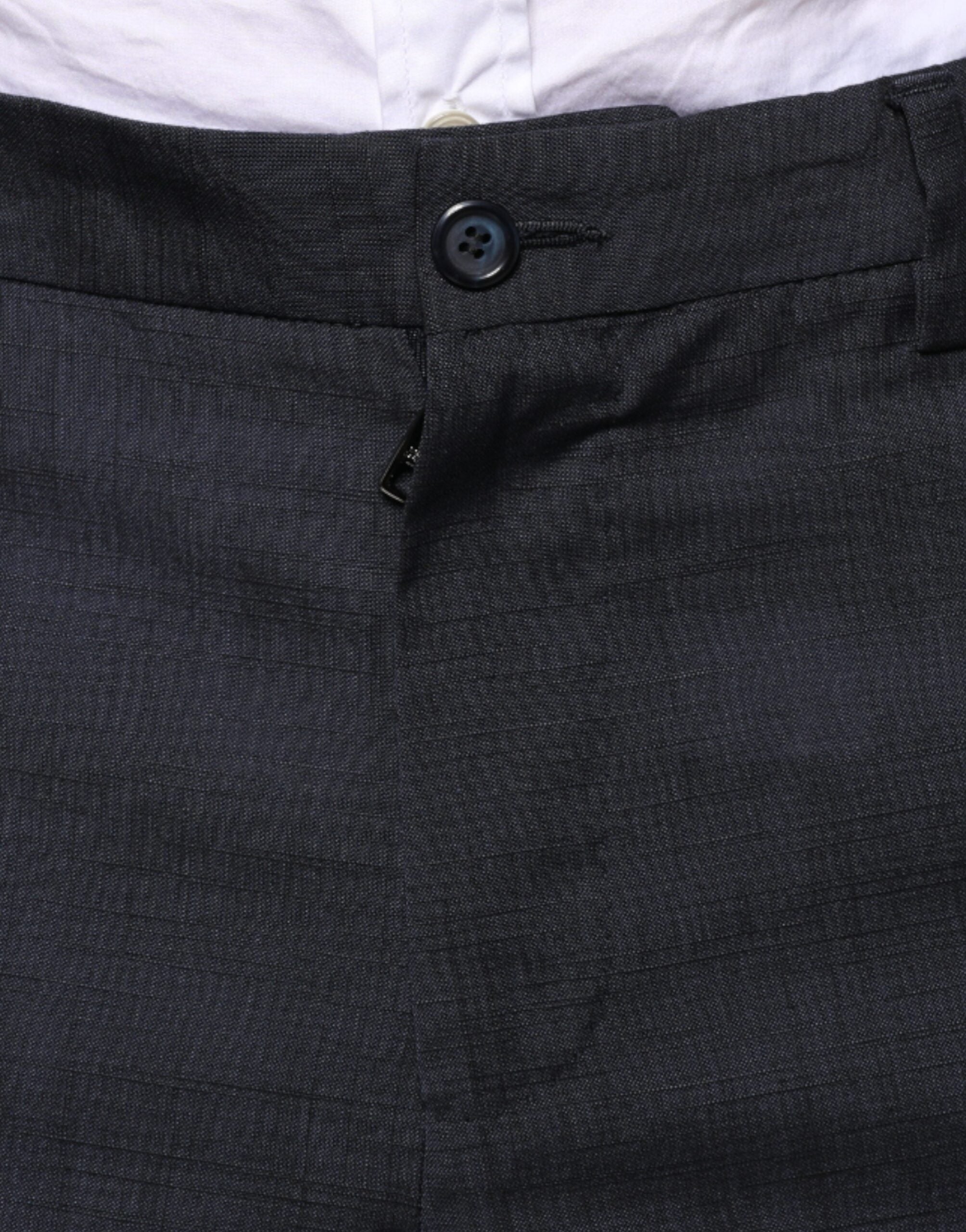 Black cotton wool formal dress pants by Dolce & Gabbana, tailored fit with classic waistband and sleek design.