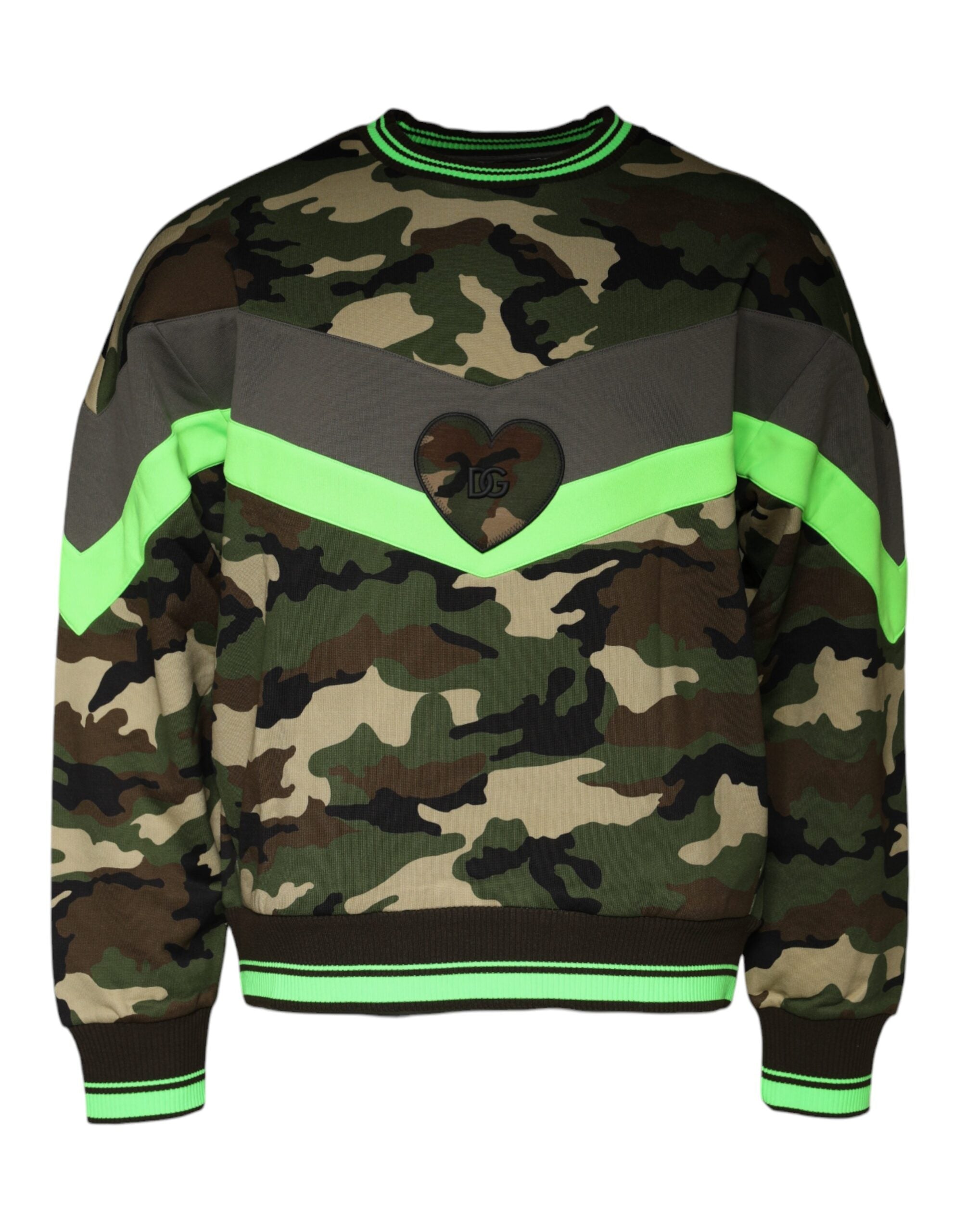 Multicolor camouflage sweatshirt by Dolce & Gabbana, featuring a comfortable fit and vibrant pattern, displayed on a plain background.
