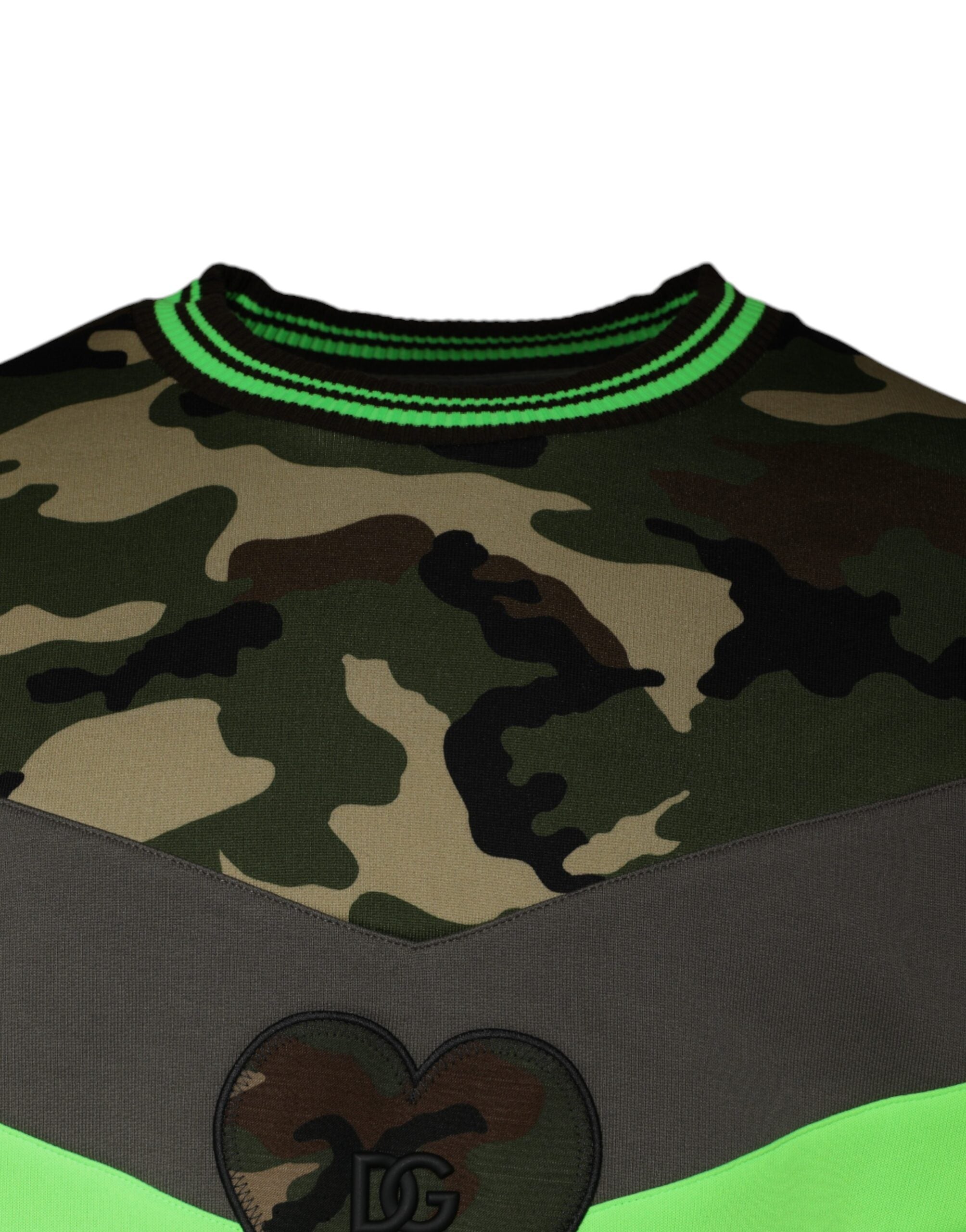 Multicolor camouflage sweatshirt by Dolce & Gabbana, featuring a casual fit and vibrant print on soft fabric.