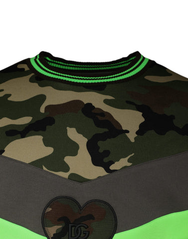 Multicolor camouflage sweatshirt by Dolce & Gabbana, featuring a casual fit and vibrant print on soft fabric.
