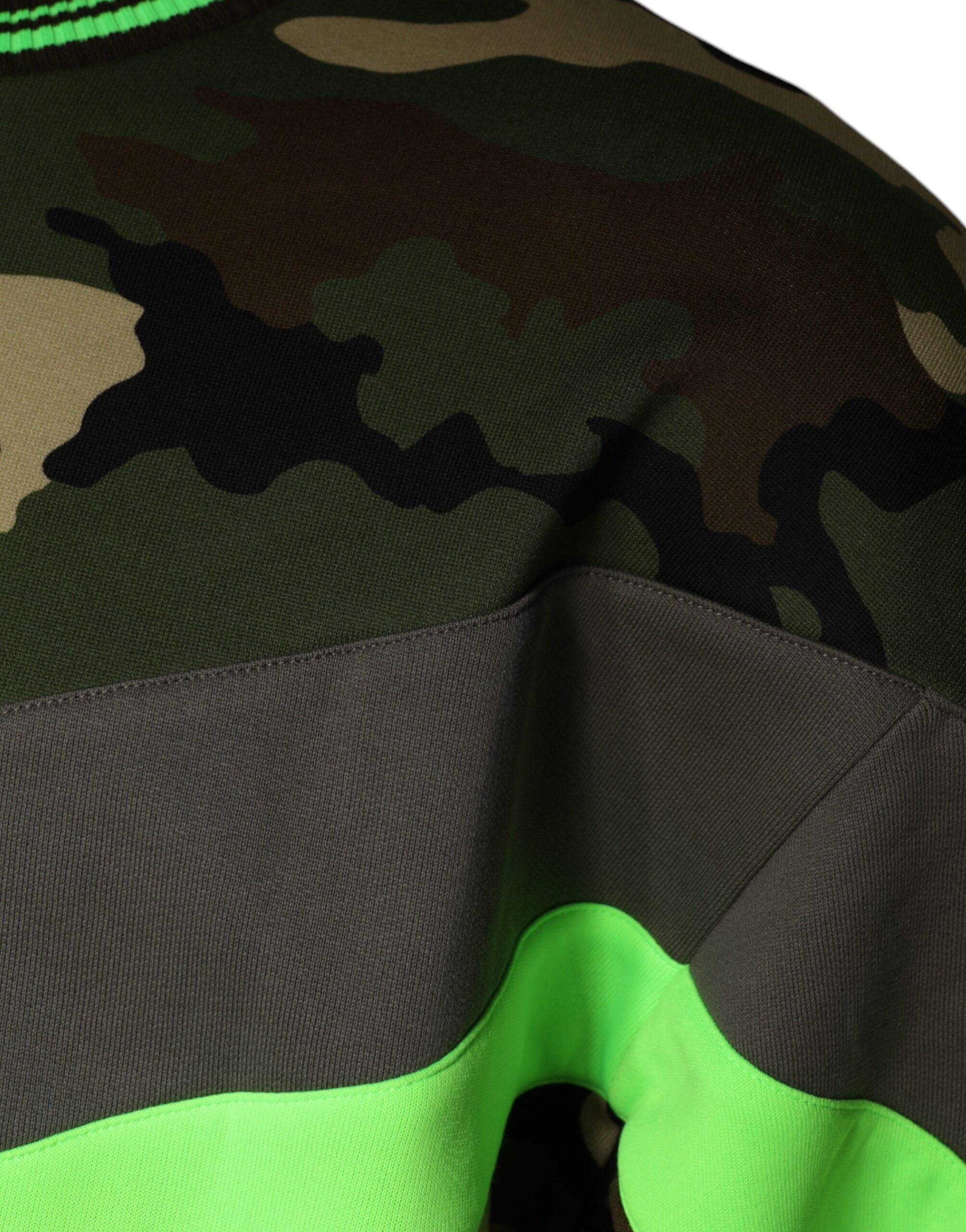Multicolor camouflage sweatshirt by Dolce & Gabbana featuring a casual, multicolored camo print and comfortable knit fabric.