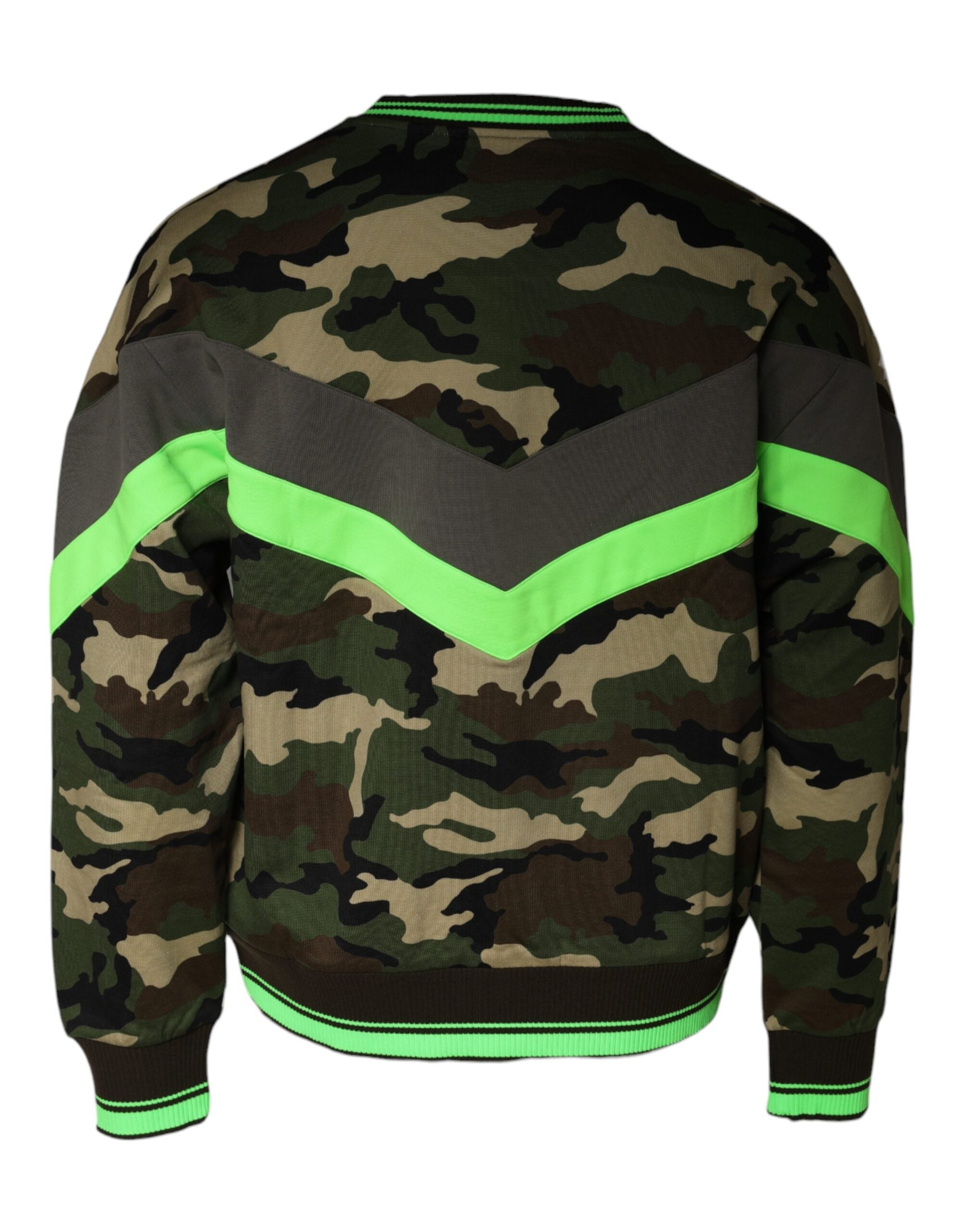 Multicolor camouflage sweatshirt by Dolce & Gabbana, casual sweater with vibrant camo pattern and comfortable fit.