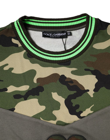 Multicolor camouflage sweatshirt by Dolce & Gabbana featuring a relaxed fit and bold camo print.
