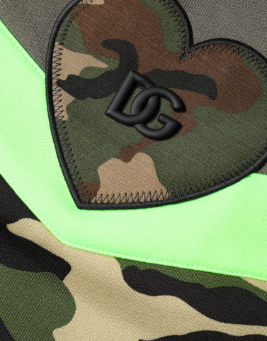 Multicolor camouflage sweatshirt by Dolce & Gabbana featuring a relaxed fit and vibrant camo pattern.