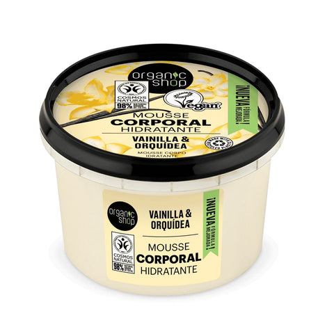 Jag Couture London New York Organic Shop Vanilla Bourbon Moisturizing Body Mousse in 250ml bottle.