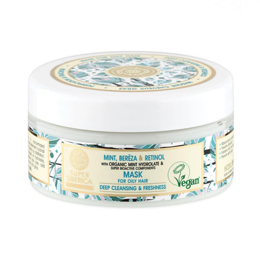 Natura Siberica Menta Abedul Retinol Mascarilla Capilar Cabello Graso 400ml
