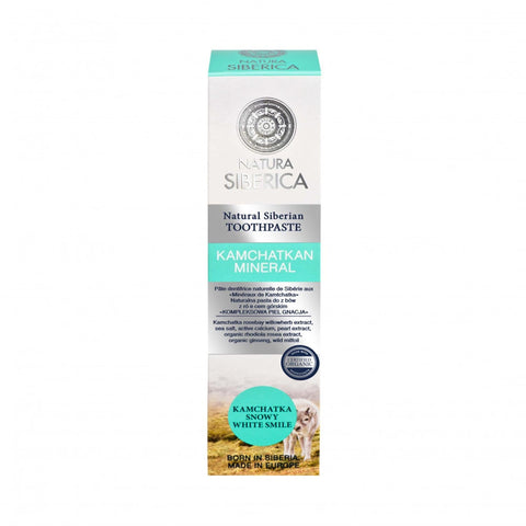 Natura Siberica Kamchatkan Mineral natural toothpaste in 100g tube, featuring mineral-rich formula for healthy teeth and gums.