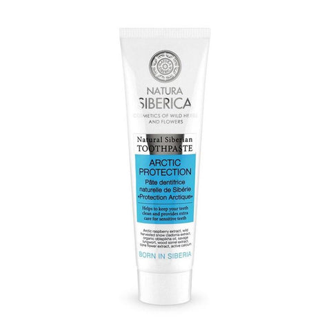Natura Siberica Natural Dentifrico Siberian toothpaste in 100g tube, featuring Siberian herbal ingredients and natural whitening properties.