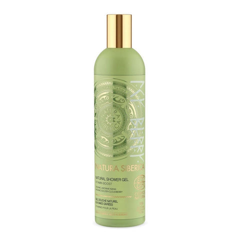 Natura Siberica Nanai Lemon Natural Gel de Baño in 400ml bottle, featuring fresh lemon scent and botanical ingredients.