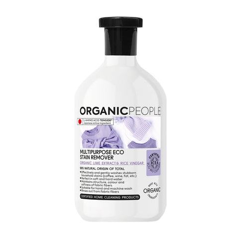 Organic People lime extract and rice vinegar eco stain remover in a 200ml bottle, by Jag Couture London New York.