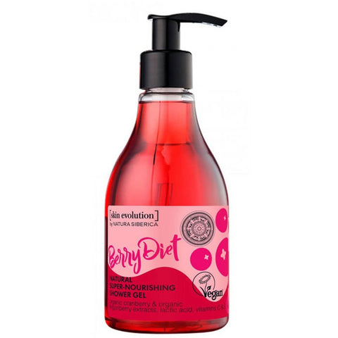 Natura Siberica Berry Diet natural nourishing shower gel in a 260ml bottle, featuring berry extracts and eco-friendly packaging.
