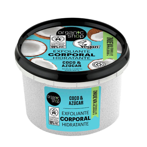 Jag Couture London New York Organic Shop Coco Exfoliante Corporal Hidratante 250ml bottle with coconut exfoliating and moisturizing formula.