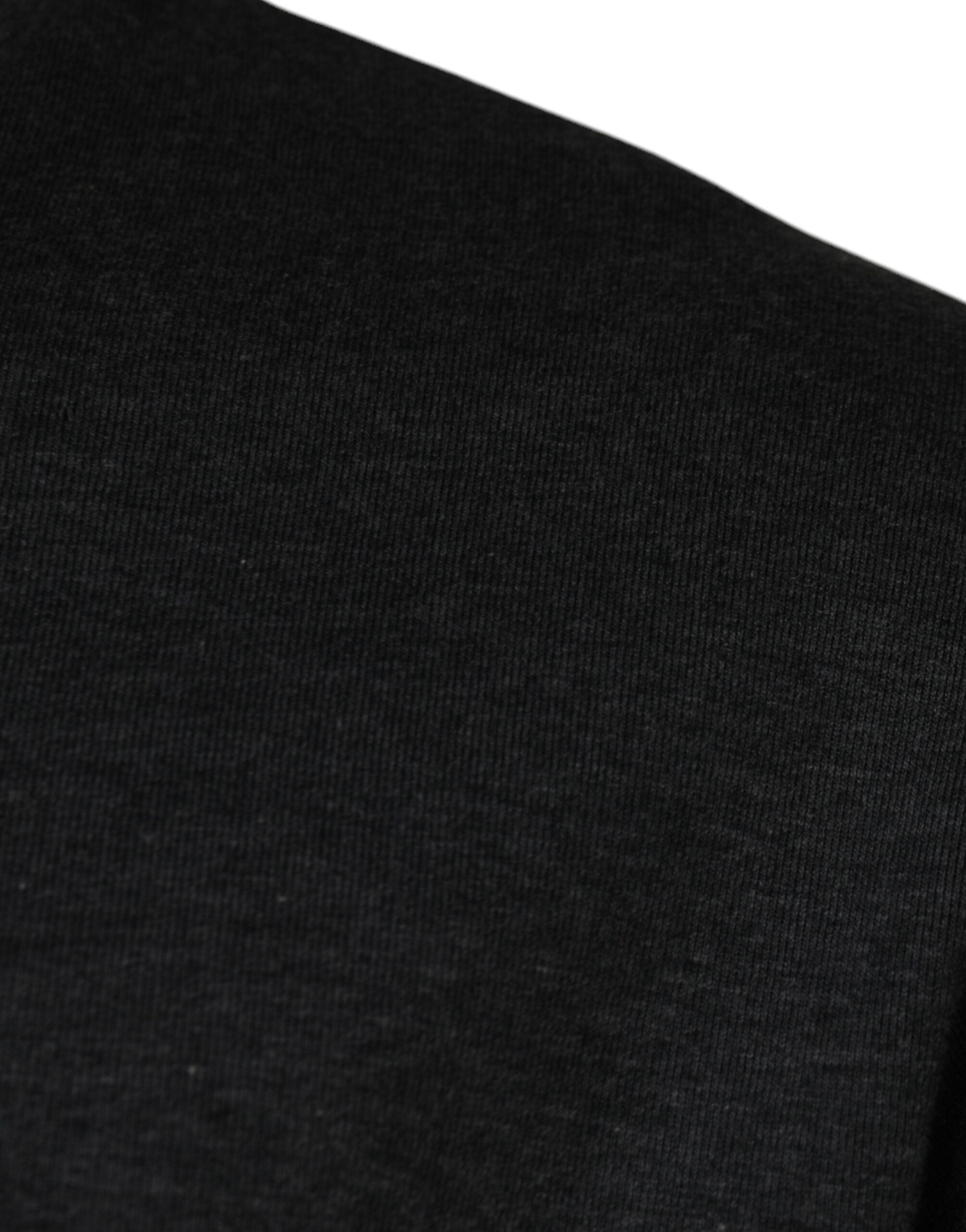 Dark gray camouflage crew neck T-shirt by Dolce & Gabbana displayed on a flat surface with visible camouflage pattern and soft fabric texture.