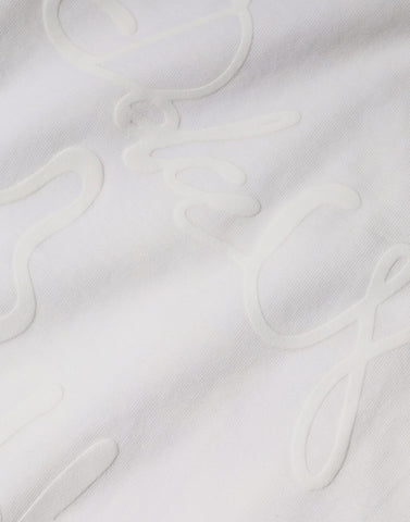 White cotton crew neck T-shirt with Dolce & Gabbana logo print, featuring a casual fit and classic design.