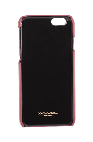 Pink leather heart-shaped phone cover by Dolce & Gabbana, featuring detailed craftsmanship and smooth texture.