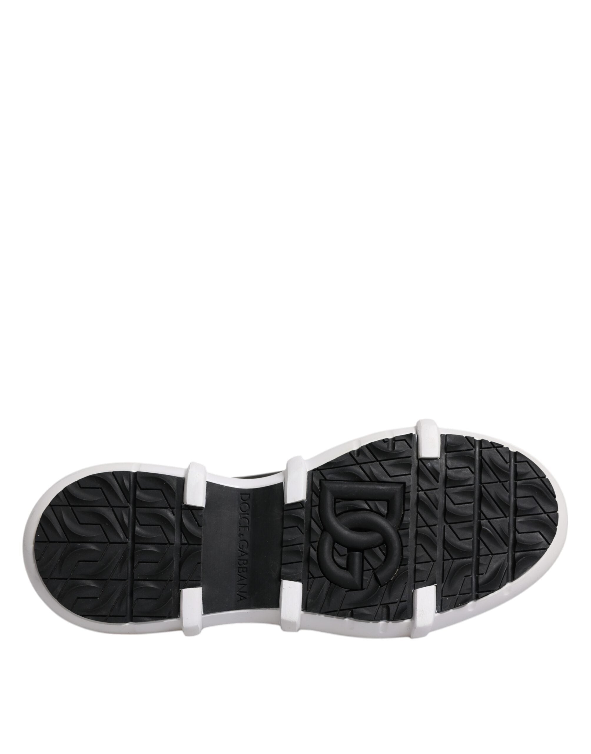 Black nylon Galileo high top sneakers by Dolce & Gabbana, featuring stylish design and sporty high-top silhouette.