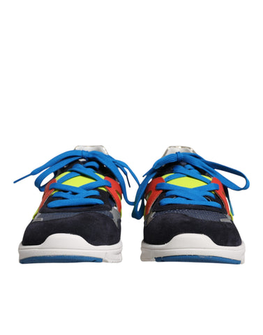 Multicolor leather and suede low-top sneakers by Dolce & Gabbana, featuring stylish design and casual footwear style.