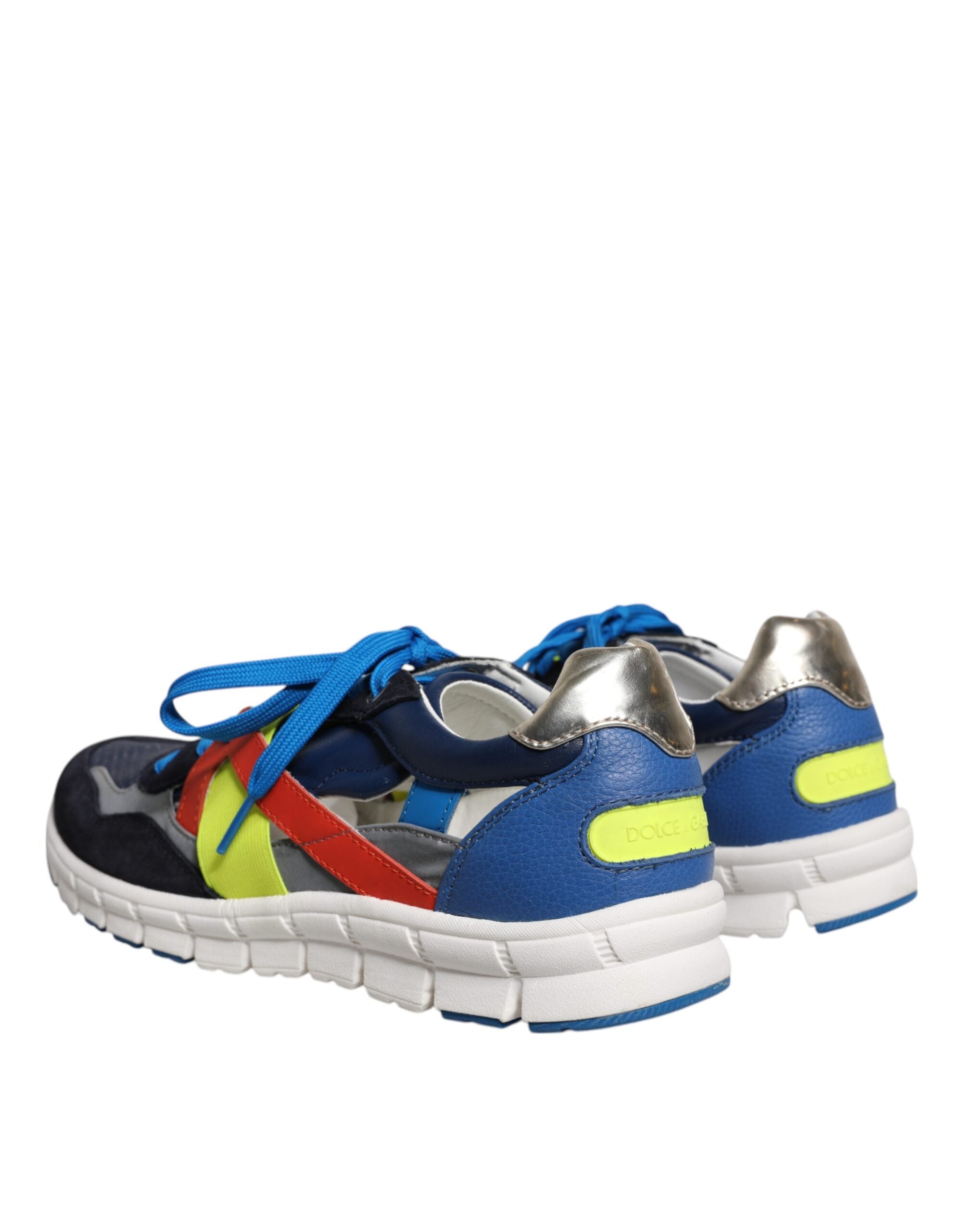 Multicolor leather and suede low-top sneakers by Dolce & Gabbana with stylish design and contrasting colors.