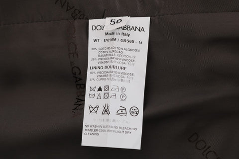 Gray STAFF cotton striped vest by Dolce & Gabbana, featuring a classic design and detailed fabric texture.