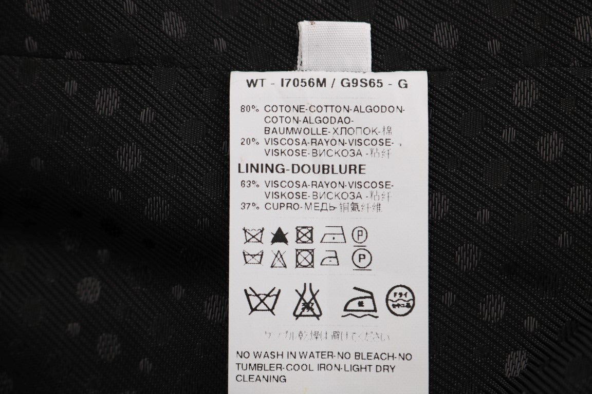Gray cotton striped vest from Dolce & Gabbana featuring a stylish sleeveless design and classic striped pattern.
