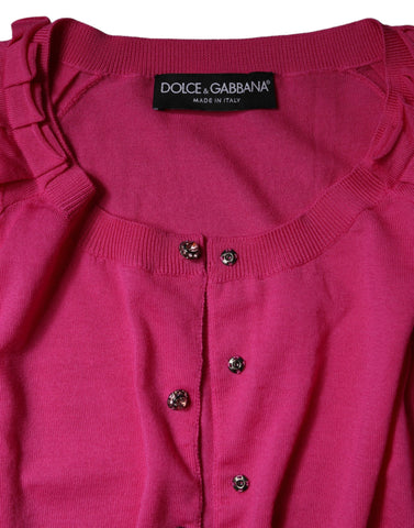 Pink Wool Button Down Cardigan Sweater