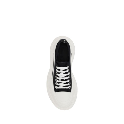 Black Cotton Chunky Sneakers