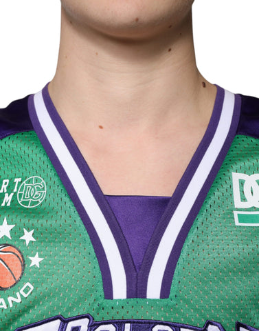 Green Polyester Jersey Sleeveless T-shirt