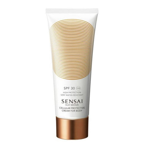 Sensai Silky Bronze Cellular Protective Cream for Body SPF30 by Jag Couture London, showing the 150ml tube and packaging.