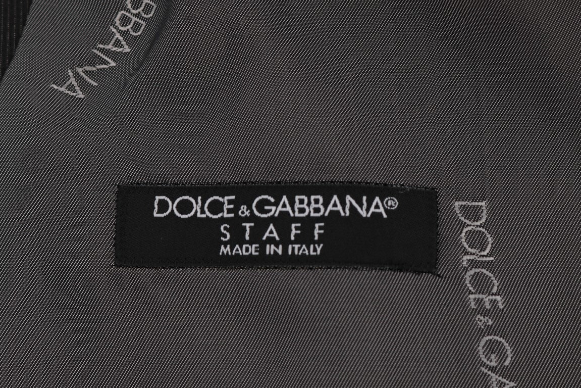 Gray STAFF cotton rayon vest by Dolce & Gabbana, front view showing tailored fit and subtle texture.